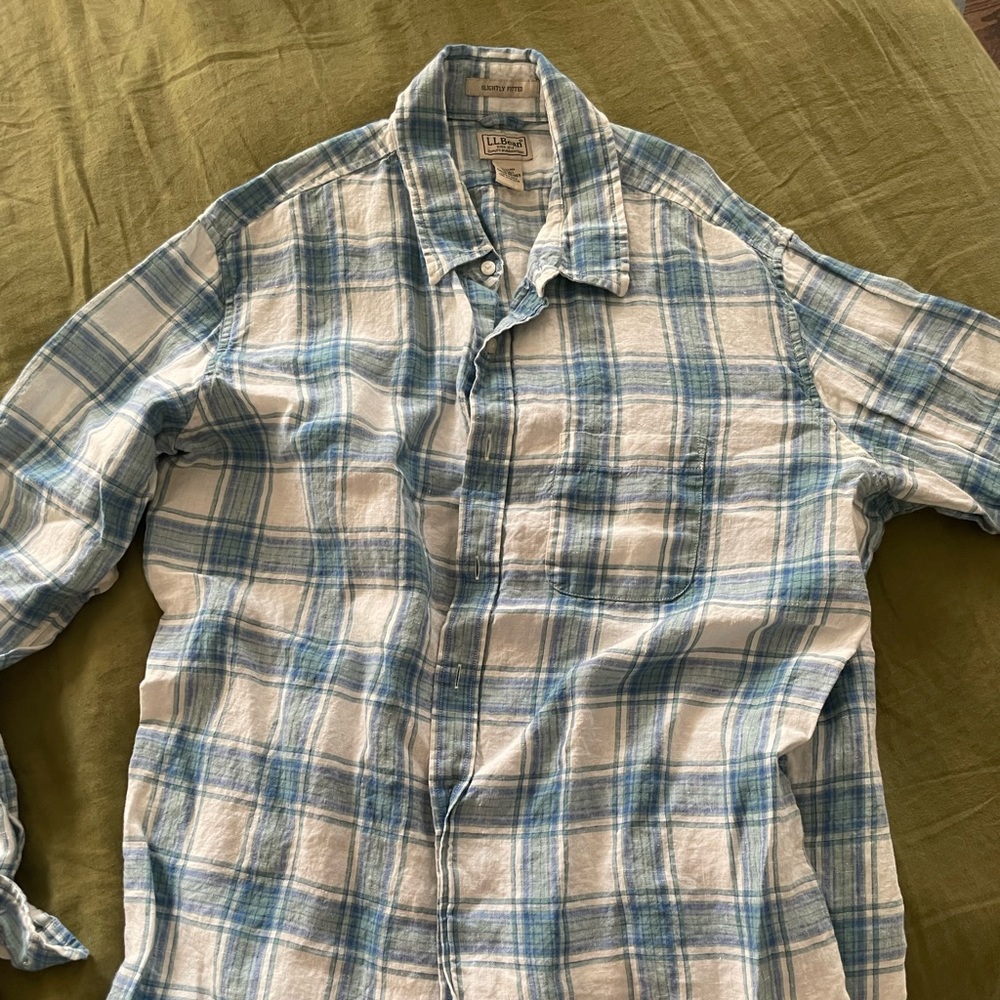 Llbean linen button down. Size XL tall